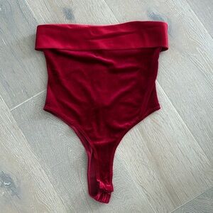 Stylish Red Velvet Bodysuit